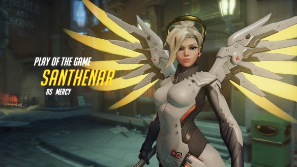 I somehow earn Play of the Game as Mercy in Overwatch