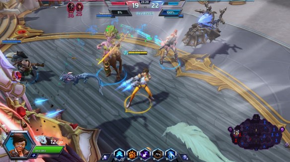 Taking down the enemy core as Tracer in Heroes of the Storm