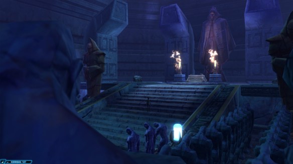 My Sith warrior explores an ancient tomb in Star Wars: The Old Republic