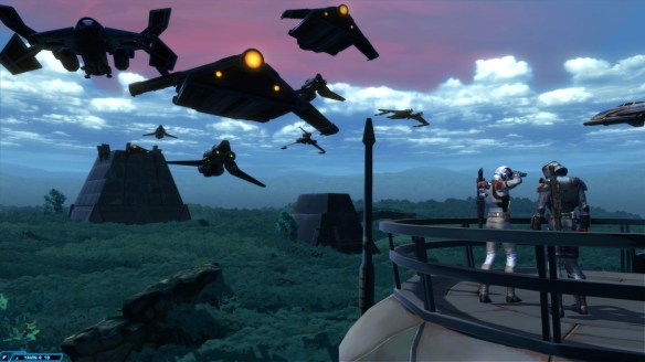 Coalition forces on the planet Yavin IV in Star Wars: The Old Republic
