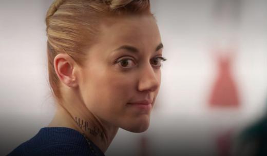 Zoie Palmer as the android on Dark Matter