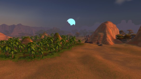 Moonrise over the Barrens in World of Warcraft