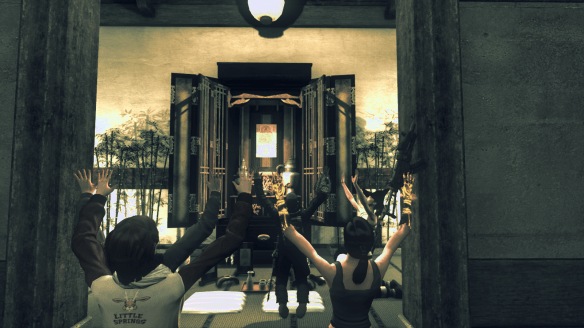 Players summoning a manifestation boss in The Secret World's Rider event