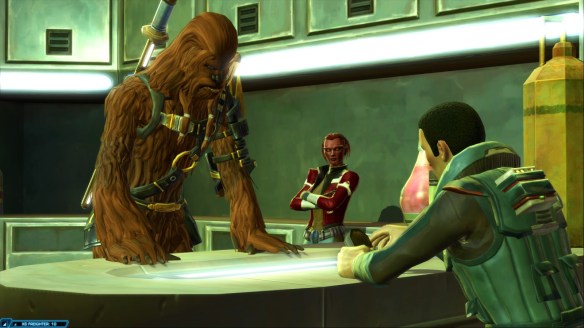 My smuggler and her companions in Star Wars: The Old Republic