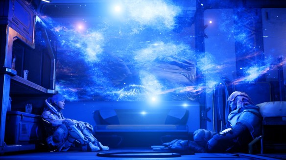 Ryder and Jaal in Mass Effect: Andromeda
