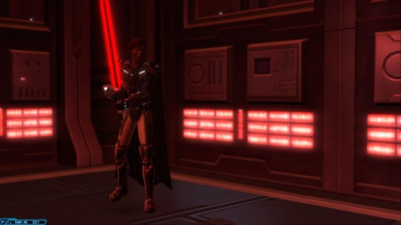 My warrior practicing lightsaber technique in Star Wars: The Old Republic