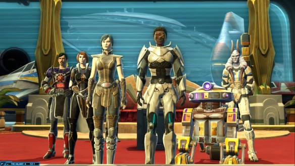 My Jedi knight and his companions in Star Wars: The Old Republic