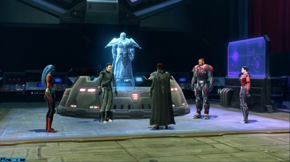 My Sith warrior and his companions in Star Wars: The Old Republic