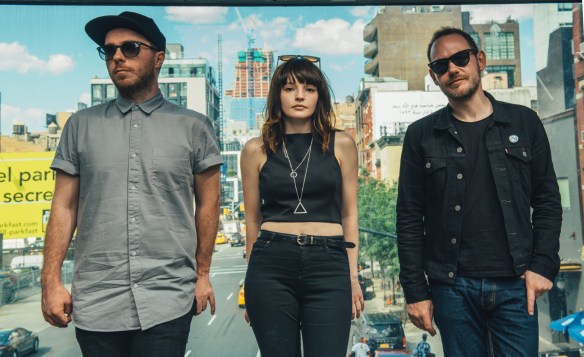 Chvrches (Lauren Mayberry, Iain Cook, and Martin Doherty), a band whose music is sorrowful and lovely in equal measure