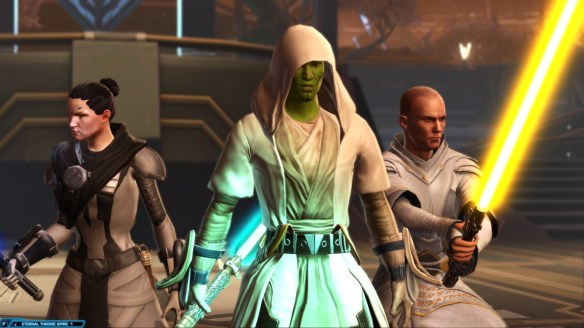 My consular, Senya Tirall, and Arcann in Star Wars: The Old Republic