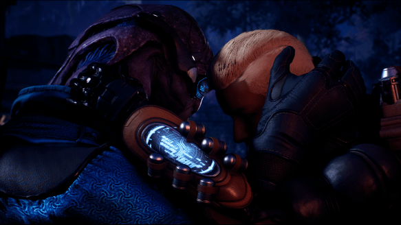 Sara Ryder and Jaal in Mass Effect: Andromeda