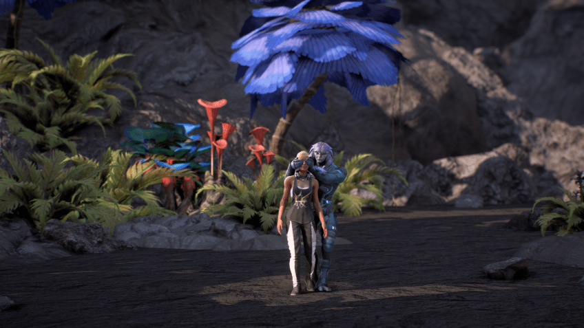 Sara Ryder and Jaal in Mass Effect: Andromeda