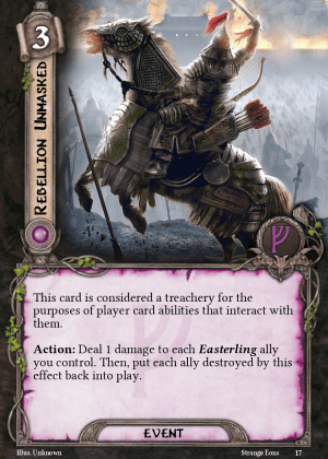 A custom card created for Lord of the Rings: The Card Game.