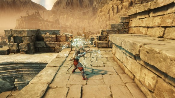 Using the greatsword ability Calamity Counter in New World.