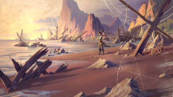 A cutscene featuring Grace O'Malley in New World.