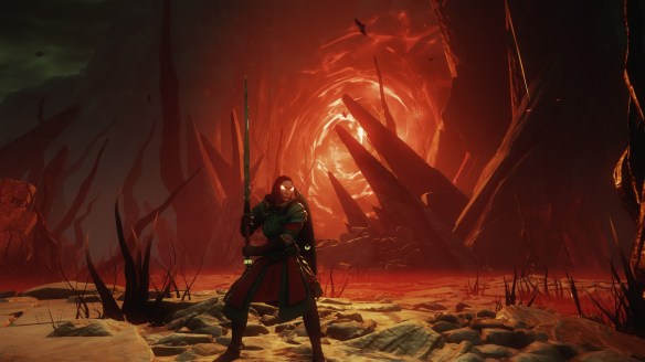 My Covenant poses after tanking the Tempest's Heart expedition in New World.