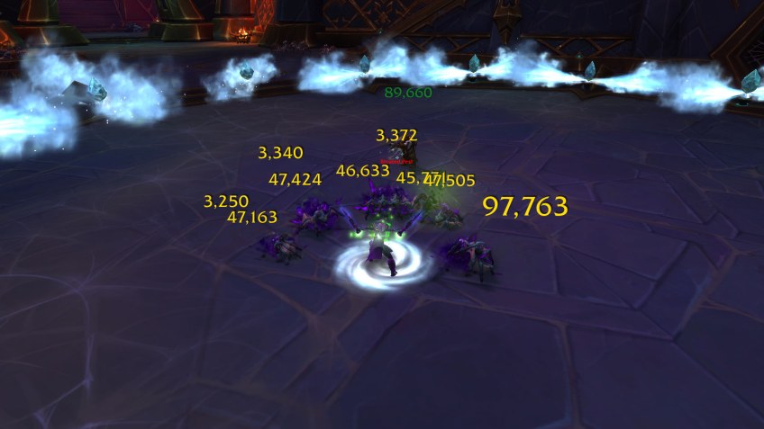 Doing a delve on my rogue in World of Warcraft.