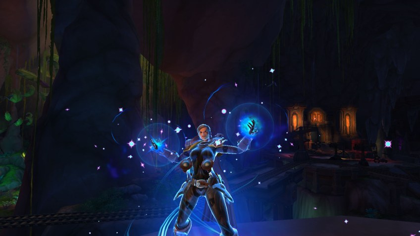 My rogue uses the Night Fae hearthstone and an Inky Black potion in World of Warcraft.