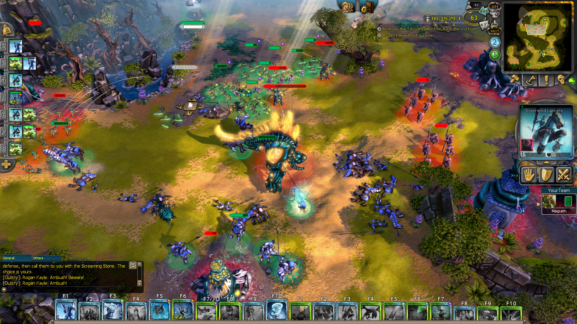 A PvE scenario in the Skylords Reborn rogue server of the MMORTS Battleforge.